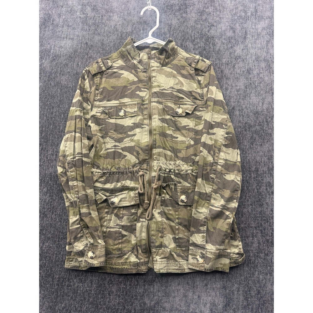 So Jacket Womens Large Multicolor Camouflage Utility Elastic Waist Full Zip